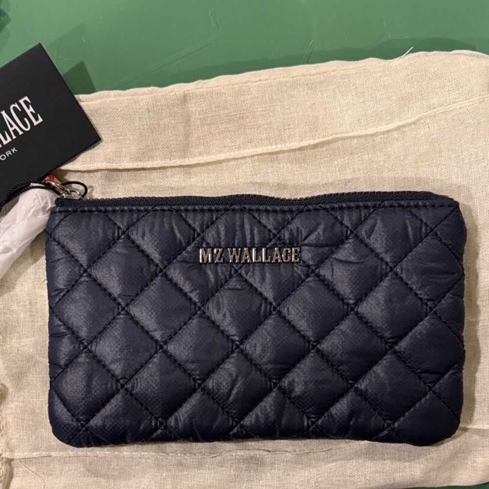 MZ Wallace Navy Quilted Clutch